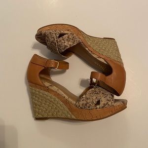 Cole Haan Brown Snakeskin Wedges, size 7.5